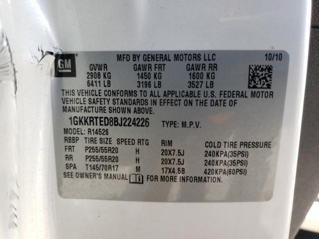 Photo 9 VIN: 1GKKRTED8BJ224226 - GMC ACADIA DEN 