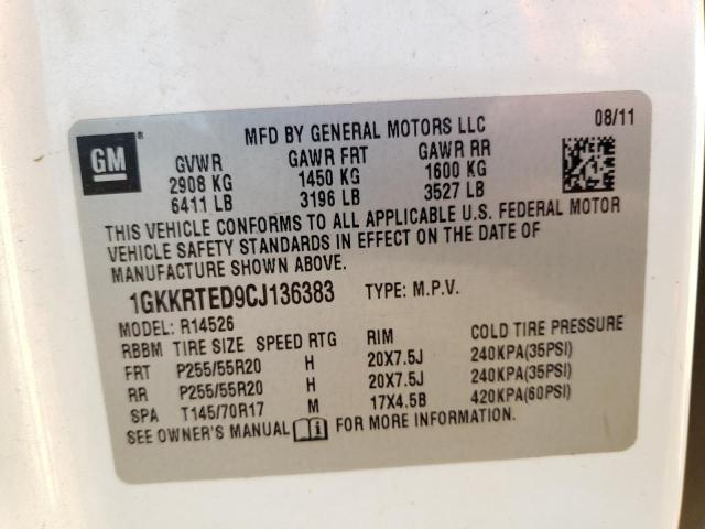 Photo 9 VIN: 1GKKRTED9CJ136383 - GMC ACADIA DEN 