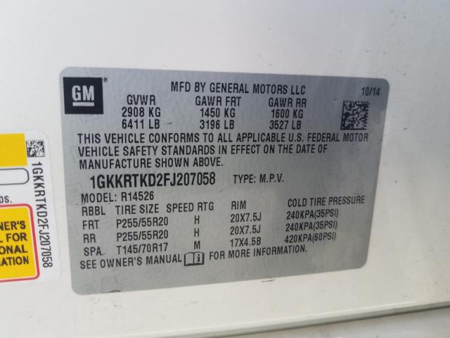 Photo 9 VIN: 1GKKRTKD2FJ207058 - GMC ACADIA DEN 