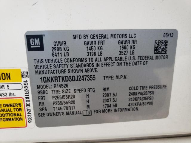 Photo 12 VIN: 1GKKRTKD3DJ247355 - GMC ACADIA DEN 