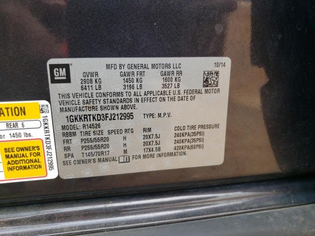 Photo 9 VIN: 1GKKRTKD3FJ212995 - GMC ACADIA DEN 