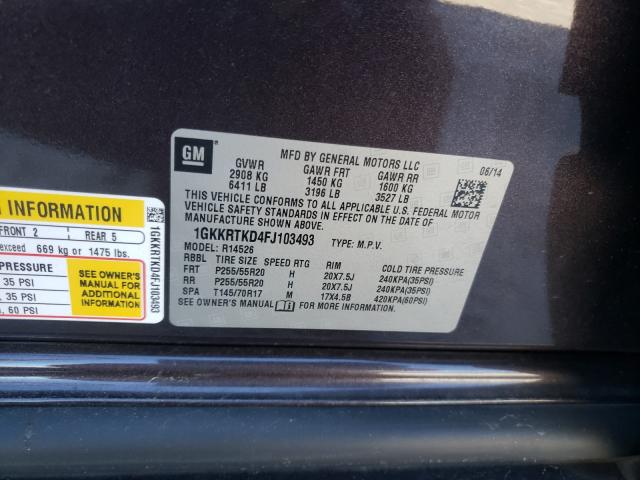 Photo 9 VIN: 1GKKRTKD4FJ103493 - GMC ACADIA DEN 