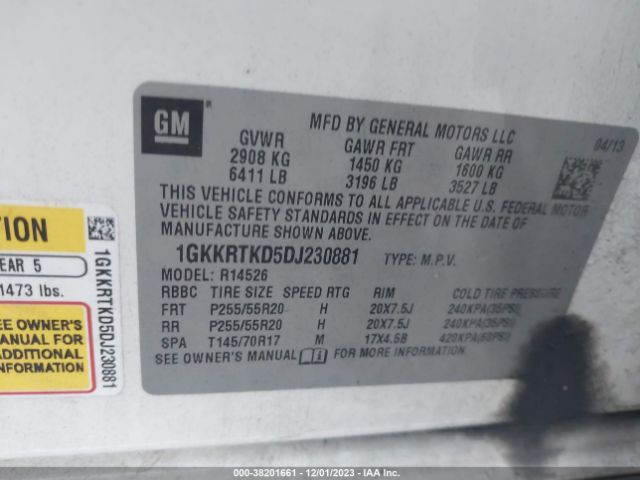 Photo 8 VIN: 1GKKRTKD5DJ230881 - GMC ACADIA 