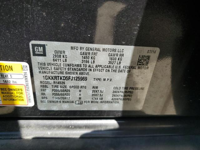 Photo 12 VIN: 1GKKRTKD5FJ125969 - GMC ACADIA DEN 