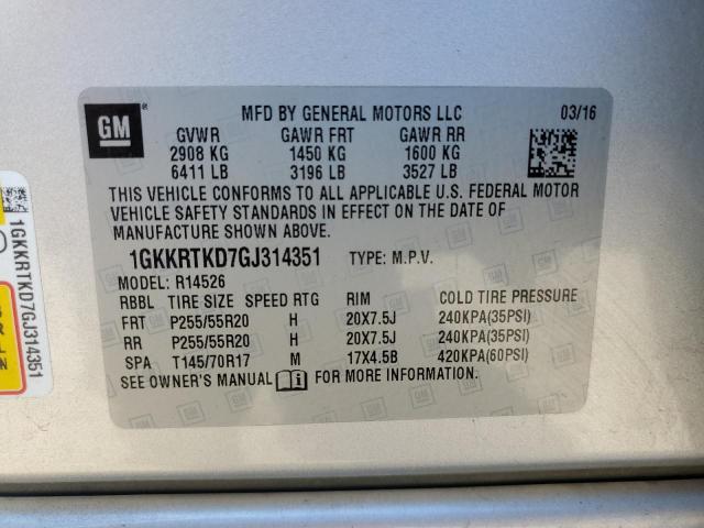 Photo 12 VIN: 1GKKRTKD7GJ314351 - GMC ACADIA DEN 