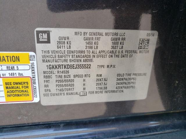 Photo 12 VIN: 1GKKRTKD8EJ355522 - GMC ACADIA DEN 