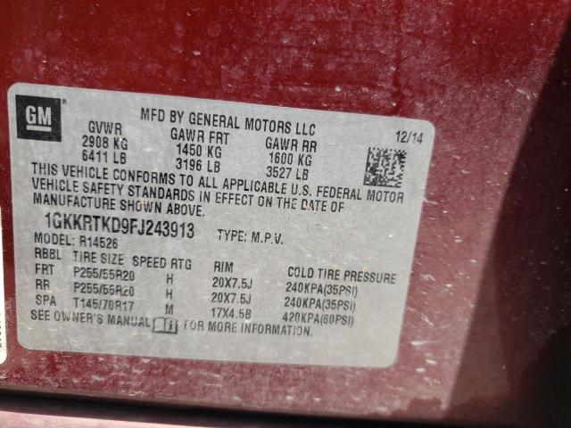 Photo 13 VIN: 1GKKRTKD9FJ243913 - GMC ACADIA DEN 