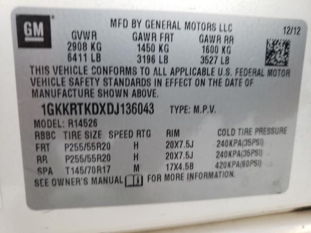 Photo 9 VIN: 1GKKRTKDXDJ136043 - GMC ACADIA DEN 