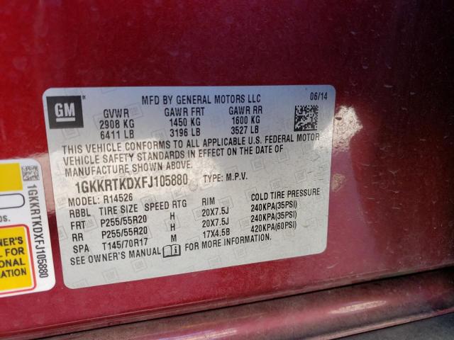 Photo 12 VIN: 1GKKRTKDXFJ105880 - GMC ACADIA DEN 