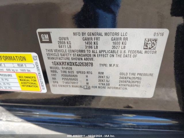 Photo 8 VIN: 1GKKRTKDXGJ263878 - GMC ACADIA 