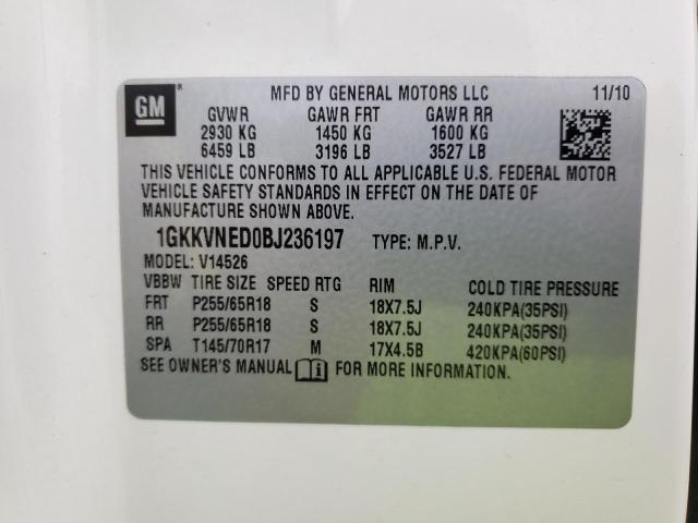 Photo 12 VIN: 1GKKVNED0BJ236197 - GMC ACADIA SLE 