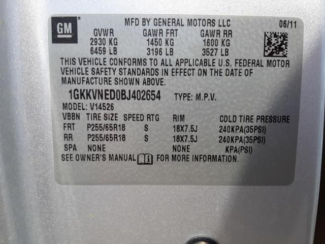 Photo 9 VIN: 1GKKVNED0BJ402654 - GMC ACADIA SLE 