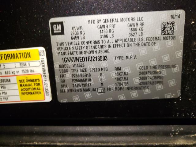 Photo 9 VIN: 1GKKVNED1FJ213503 - GMC ACADIA SLE 