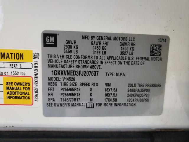 Photo 13 VIN: 1GKKVNED3FJ207637 - GMC ACADIA SLE 