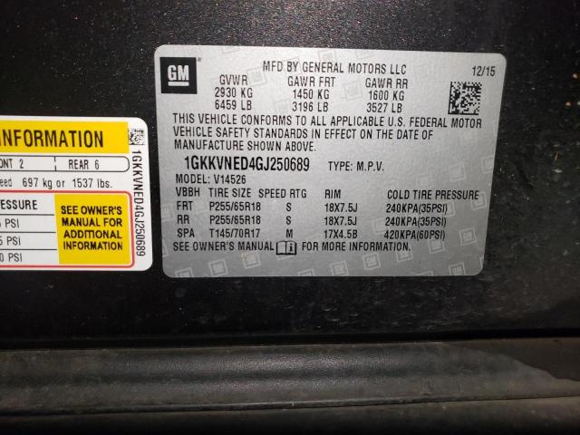 Photo 12 VIN: 1GKKVNED4GJ250689 - GMC ACADIA SLE 