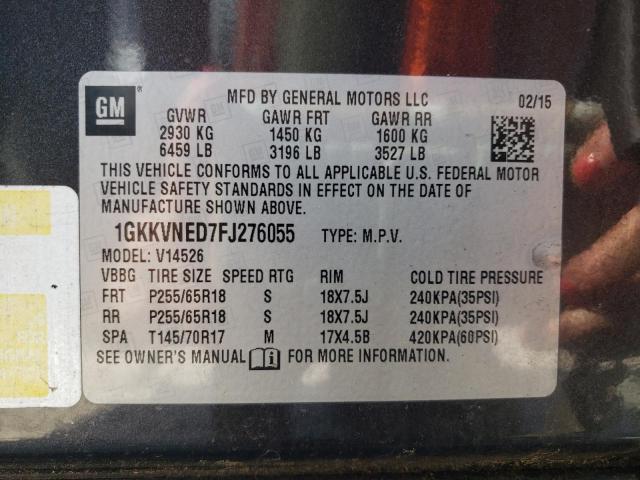 Photo 12 VIN: 1GKKVNED7FJ276055 - GMC ACADIA SLE 