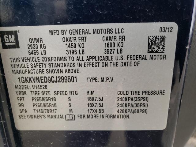 Photo 9 VIN: 1GKKVNED9CJ289501 - GMC ACADIA 