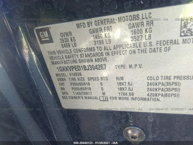 Photo 8 VIN: 1GKKVPED1BJ394267 - GMC ACADIA 