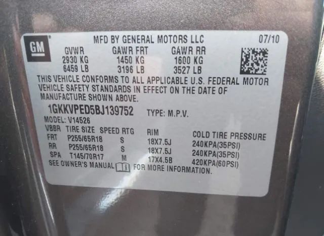 Photo 8 VIN: 1GKKVPED5BJ139752 - GMC ACADIA 