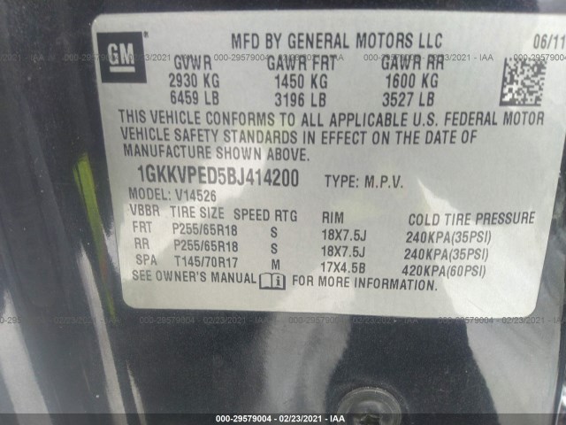 Photo 8 VIN: 1GKKVPED5BJ414200 - GMC ACADIA 