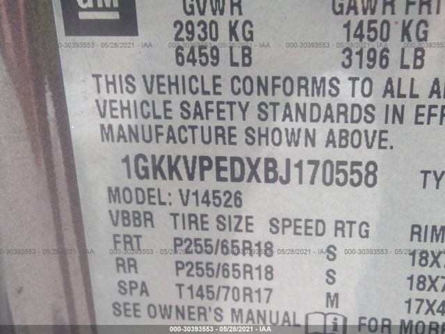 Photo 8 VIN: 1GKKVPEDXBJ170558 - GMC ACADIA 