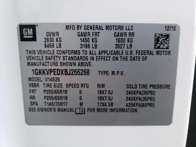 Photo 9 VIN: 1GKKVPEDXBJ266268 - GMC ACADIA SLE 