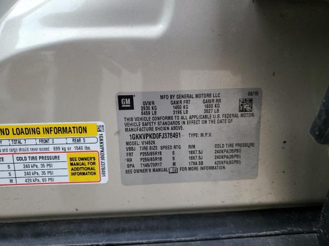 Photo 12 VIN: 1GKKVPKD0FJ378491 - GMC ACADIA SLE 