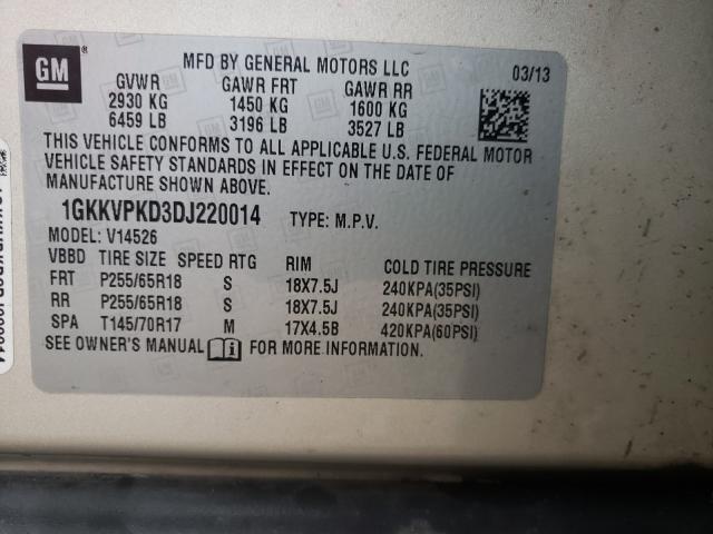 Photo 9 VIN: 1GKKVPKD3DJ220014 - GMC ACADIA SLE 