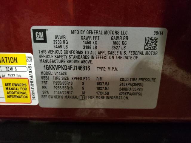 Photo 13 VIN: 1GKKVPKD4FJ146816 - GMC ACADIA SLE 