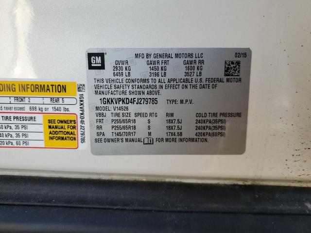 Photo 13 VIN: 1GKKVPKD4FJ279785 - GMC ACADIA SLE 