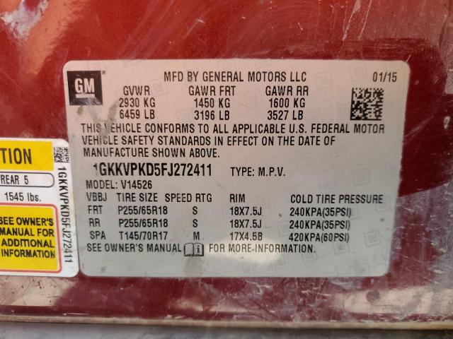 Photo 13 VIN: 1GKKVPKD5FJ272411 - GMC ACADIA 