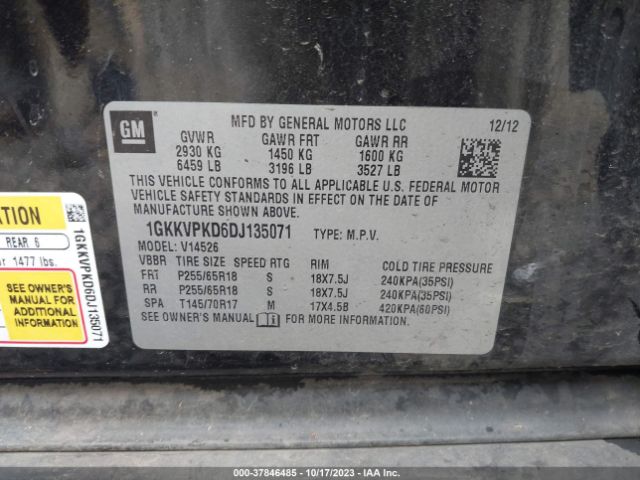 Photo 8 VIN: 1GKKVPKD6DJ135071 - GMC ACADIA 