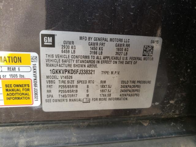 Photo 9 VIN: 1GKKVPKD6FJ338321 - GMC ACADIA SLE 