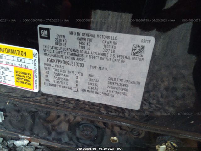 Photo 8 VIN: 1GKKVPKD6GJ318703 - GMC ACADIA 