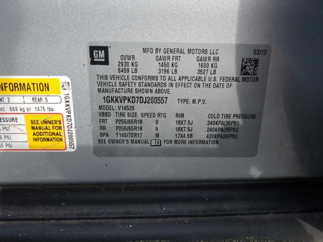 Photo 9 VIN: 1GKKVPKD7DJ200557 - GMC ACADIA SLE 