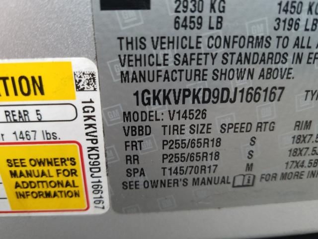 Photo 9 VIN: 1GKKVPKD9DJ166167 - GMC ACADIA SLE 