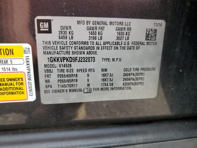 Photo 12 VIN: 1GKKVPKD9FJ232073 - GMC ACADIA SLE 