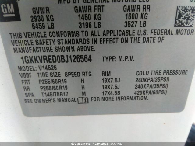 Photo 8 VIN: 1GKKVRED0BJ126564 - GMC ACADIA 