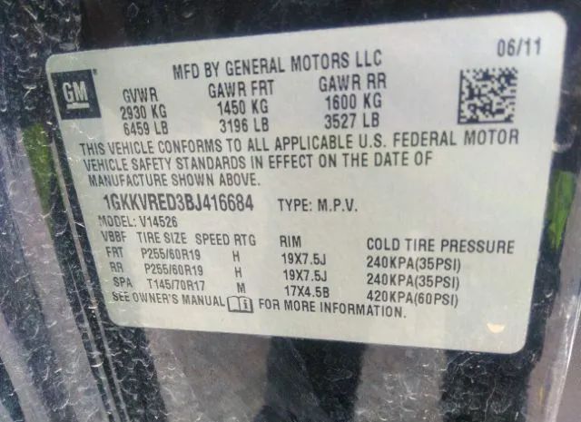 Photo 8 VIN: 1GKKVRED3BJ416684 - GMC ACADIA 