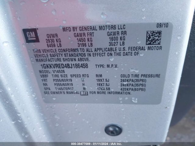 Photo 8 VIN: 1GKKVRED4BJ186458 - GMC ACADIA 