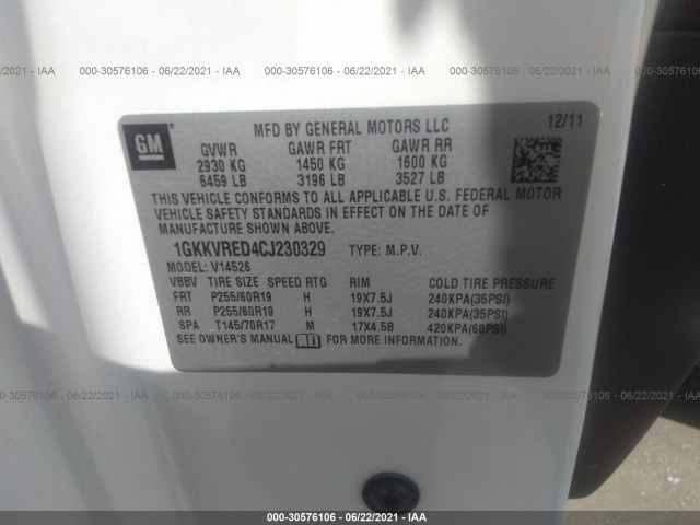 Photo 8 VIN: 1GKKVRED4CJ230329 - GMC ACADIA 