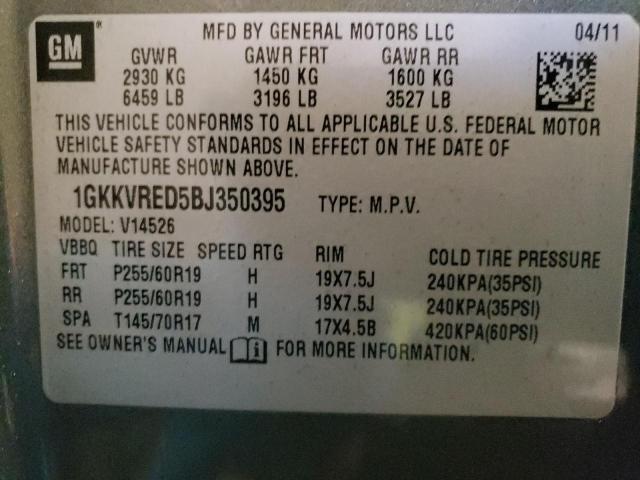 Photo 9 VIN: 1GKKVRED5BJ350395 - GMC ACADIA SLT 