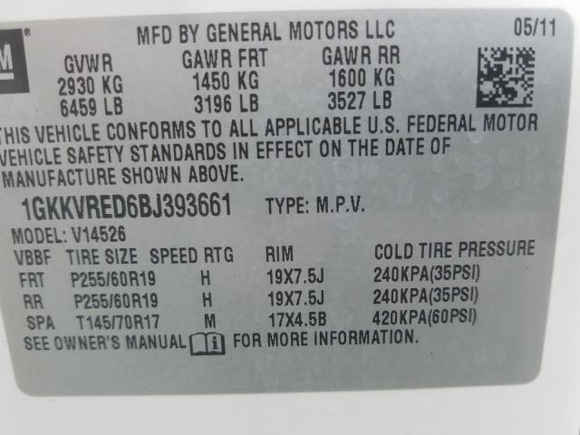 Photo 9 VIN: 1GKKVRED6BJ393661 - GMC ACADIA SLT 