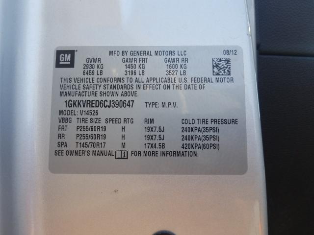 Photo 9 VIN: 1GKKVRED6CJ390647 - GMC ACADIA SLT 