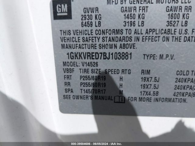 Photo 8 VIN: 1GKKVRED7BJ103881 - GMC ACADIA 