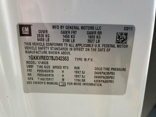 Photo 12 VIN: 1GKKVRED7BJ342363 - GMC ACADIA SLT 