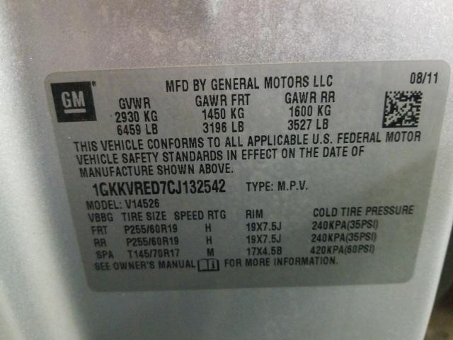 Photo 9 VIN: 1GKKVRED7CJ132542 - GMC ACADIA SLT 