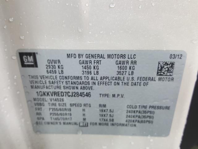 Photo 9 VIN: 1GKKVRED7CJ284546 - GMC ACADIA SLT 