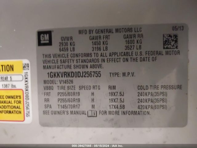 Photo 8 VIN: 1GKKVRKD0DJ256755 - GMC ACADIA 