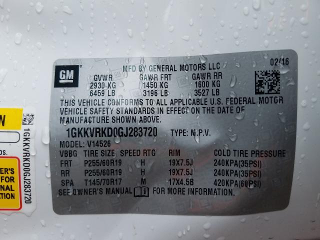 Photo 9 VIN: 1GKKVRKD0GJ283720 - GMC ACADIA SLT 